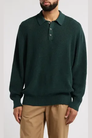 Corridor Slouchy Cotton Polo Sweater in at Nordstrom, Size X-Large