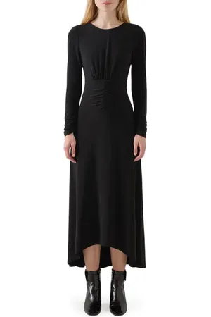 LK Bennett Christie Ruched Long Sleeve Maxi Dress in at Nordstrom, Size 10 Us