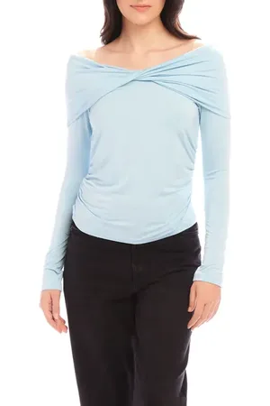 Fifteen Twenty Jillian Shirred Off the Shoulder Top in at Nordstrom, Size X-Small