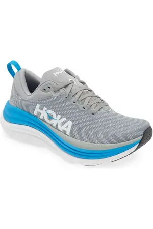 Hoka One One Gaviota 5 Running Shoe in Limestone /Diva Blue at Nordstrom, Size 12.5