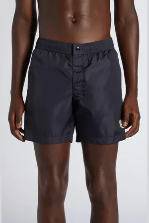 Moncler Logo Patch Swim Trunks in at Nordstrom, Size Small