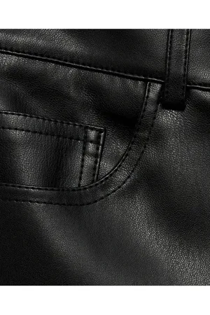 MANGO Faux Leather Straight Leg Pants in at Nordstrom, Size 6