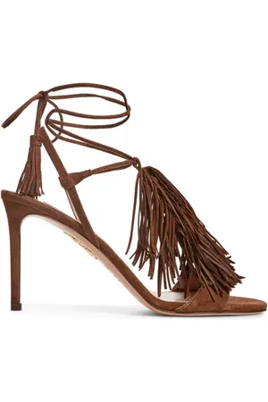 Aquazzura Gytane Fringe Ankle Sandal in at Nordstrom, Size 5Us
