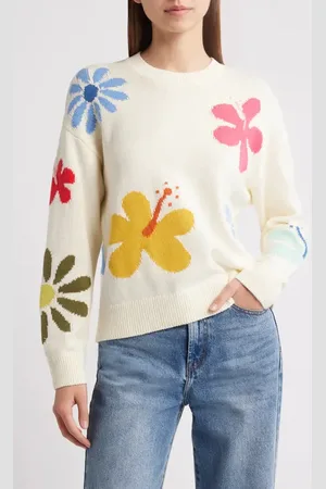 Rails Zoey Floral Intarsia Cotton Blend Sweater in at Nordstrom, Size Small
