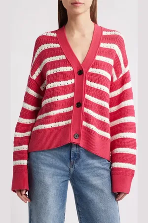 Rails Geneva Stripe Cotton Cardigan in at Nordstrom, Size Large