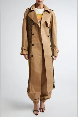 MONSE Mixed Media Trench Coat in at Nordstrom, Size Medium