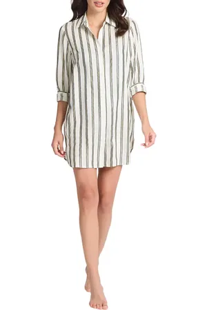 Tommy Bahama Metallic Stripe Cover-Up Tunic in at Nordstrom, Size Large