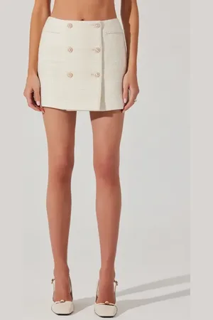 ASTR Rosario Wool Blend Tweed Wrap Miniskirt in at Nordstrom, Size Medium
