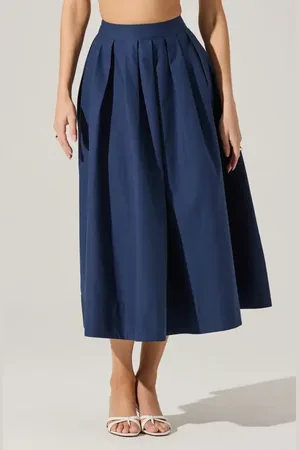 ASTR Cotton Midi Skirt in at Nordstrom, Size Large