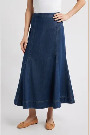 Madewell Airy Denim Midi Circle Skirt in at Nordstrom, Size 25