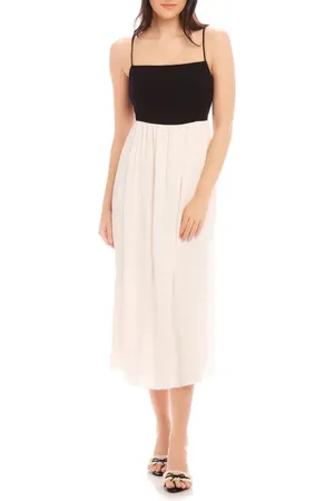 Fifteen Twenty Annetta Mixed Media Midi Dress in at Nordstrom, Size Small