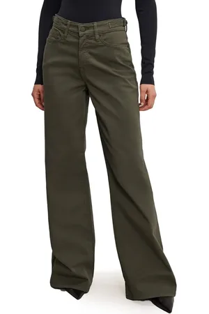 GOOD AMERICAN Good Ease Wide Leg Twill Pants in at Nordstrom, Size 20