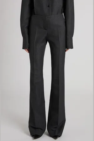 Alexander McQueen Prince of Wales Wool & Mohair Bootcut Trousers in at Nordstrom, Size 12 Us