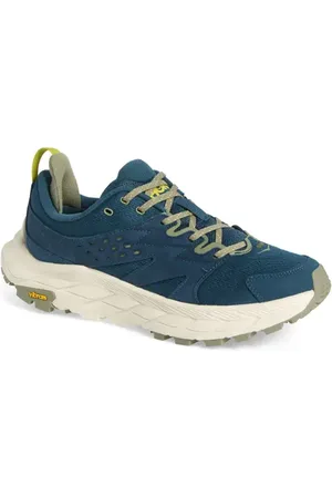 Hoka One One Anacapa Breeze Trail Running Shoe in Blue Twilight /Oat Milk at Nordstrom, Size 8