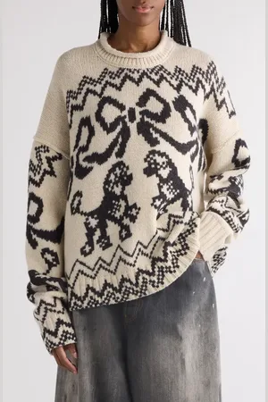 Acne Studios Kaisen Fair Isle Jacquard Donegal Wool Blend Sweater in at Nordstrom, Size Small