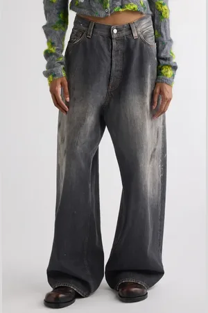 Acne Studios 2023 Trafa Paint Splatter Baggy Wide Leg Jeans at Nordstrom, Size 8 Us