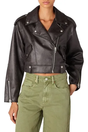 BLANK NYC Distressed Faux Leather Moto Jacket in at Nordstrom, Size Large