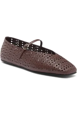 Jeffrey Campbell Khloe Perforated Square Toe Flat in at Nordstrom, Size 6.5