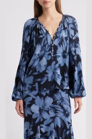Rails Indi Floral Print Peasant Top in at Nordstrom, Size Large