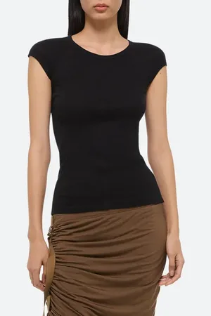 Helmut Lang Cap Sleeve Cotton & Modal T-Shirt in at Nordstrom, Size Small