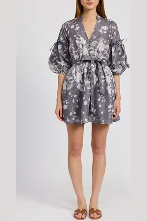 En Saison Sydney Floral Print Puff Sleeve Minidress in at Nordstrom, Size X-Small