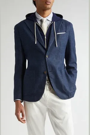 ELEVENTY Unstructured Plaid Linen & Wool Blend Sport Coat in at Nordstrom, Size 42 Us