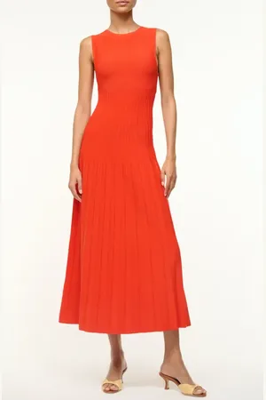 Staud Elyse Pleated Sleeveless Knit Maxi Dress in at Nordstrom, Size Small
