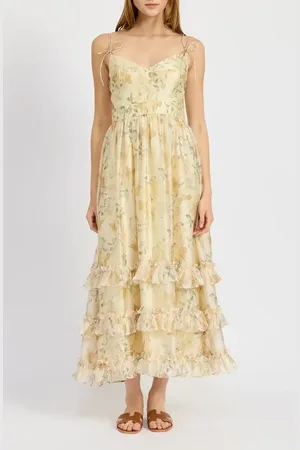 En Saison Elliott Floral Tiered Organza Midi Dress in at Nordstrom, Size Large