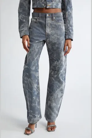 Alexander Wang Flocked Cloud Print Low Rise Balloon Jeans in at Nordstrom, Size 27