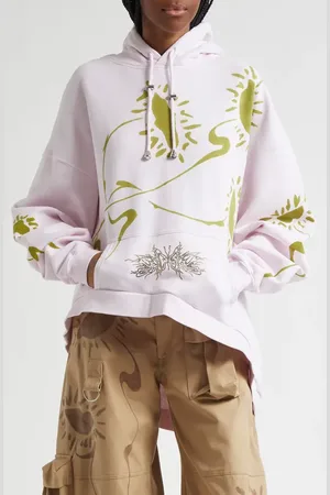 Collina Strada Wave Hem Tie Dye Oversize Cotton Hoodie in at Nordstrom, Size X-Small