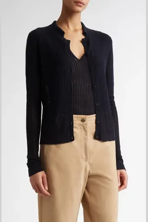 Max Mara Kassel Silk & Wool Rib Cardigan in at Nordstrom, Size Small
