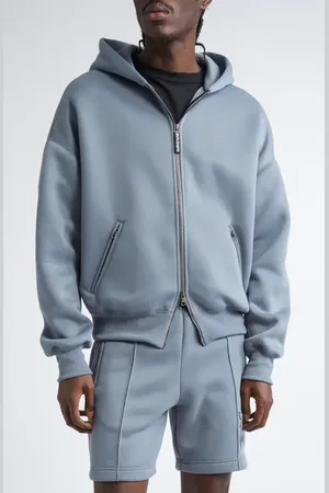 Palm Angels Logo Embroidered Scuba Knit Zip Hoodie in at Nordstrom, Size Medium