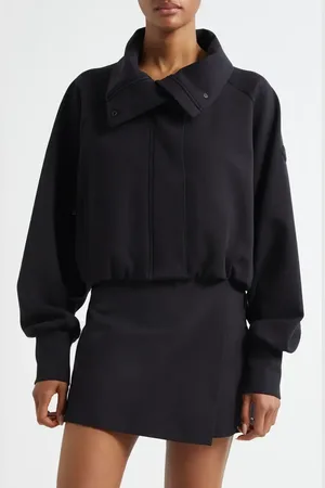 Moncler Cotton Blend Fleece Crop Jacket in at Nordstrom, Size X-Large