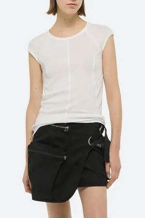 Helmut Lang Cap Sleeve Cotton & Modal T-Shirt in at Nordstrom, Size Xx-Small