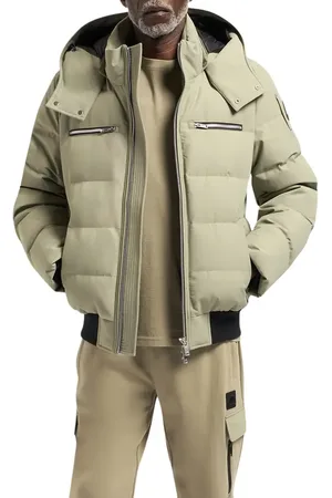 Moose Knuckles Cloud Down Puffer Bomber Jacket with Removable Hood in at Nordstrom, Size Medium