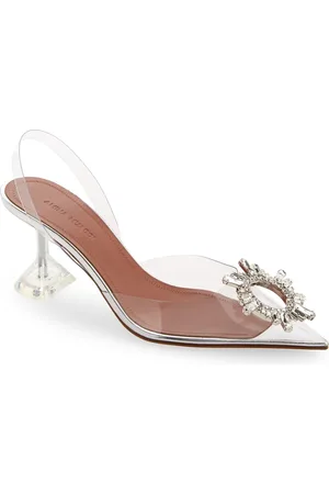 Amina Muaddi Begum Glass Pointed Toe Slingback Pump in at Nordstrom, Size 6Us