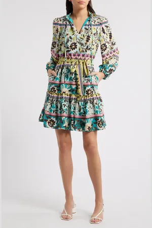 Vince Camuto Floral Ruffle Long Sleeve Dress in at Nordstrom, Size 2