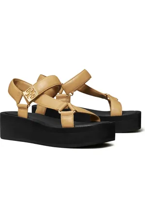 Tory Burch Mellow Platform Sandal in Ginger Shortbread /Black at Nordstrom, Size 5