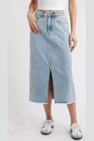 Rip Curl The Search Denim Midi Skirt in at Nordstrom, Size Large