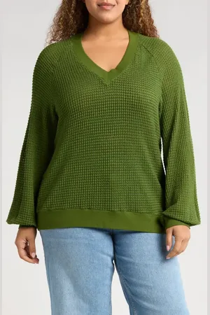 GIBSONLOOK Courtside Open Stitch Sweater in at Nordstrom, Size 1X