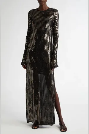 JOHANNA ORTIZ Actitud Nautica Sequin Long Sleeve Tunic Dress in at Nordstrom, Size 10