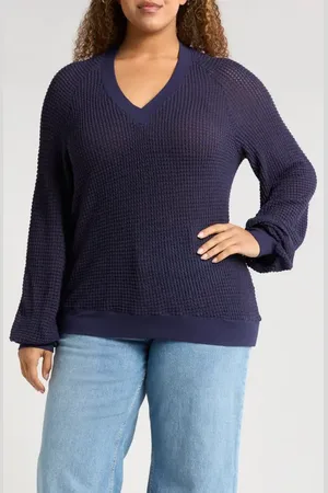 GIBSONLOOK Courtside Open Stitch Sweater in at Nordstrom, Size 3X