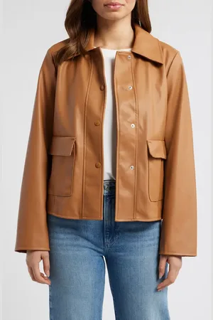 Sam Edelman Faux Leather Swing Jacket in at Nordstrom, Size X-Small