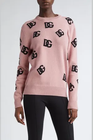 Dolce & Gabbana Logo Jacquard Virgin Wool Sweater in at Nordstrom, Size 10 Us