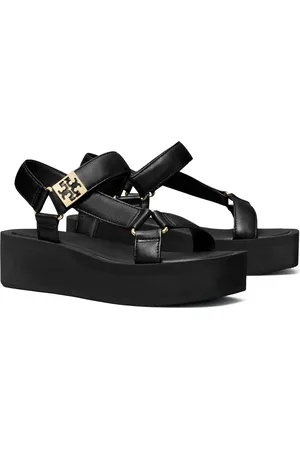 Tory Burch Mellow Platform Sandal in Perfect Black /Gold at Nordstrom, Size 6