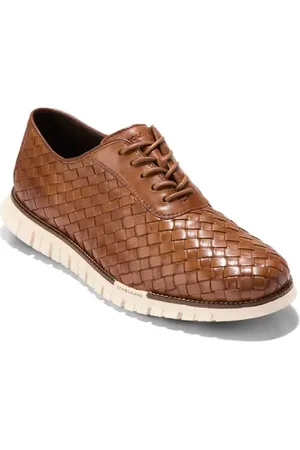Cole Haan ZER??GRAND Remastered Woven Oxford in British Tan /Dark Natural at Nordstrom, Size 10