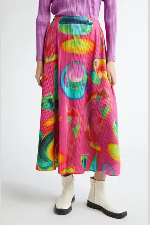 PLEATS PLEASE ISSEY MIYAKE Thermal Floods Print Pleated A-Line Skirt in at Nordstrom, Size 3