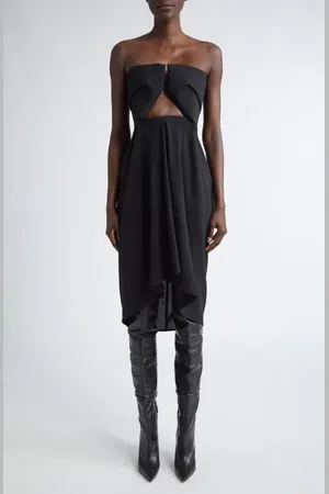 Rick Owens Prong Amphora Strapless Wool Grain de Poudre Dress in at Nordstrom, Size 4 Us