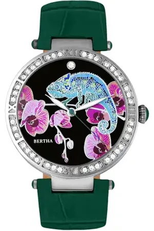 Bertha Camilla Mother-Of-Pearl Leather-Band Watch in at Nordstrom