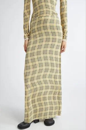 Paco rabanne Jupe Plaid Maxi Skirt in Tartan /Green /Yellow at Nordstrom, Size 8 Us